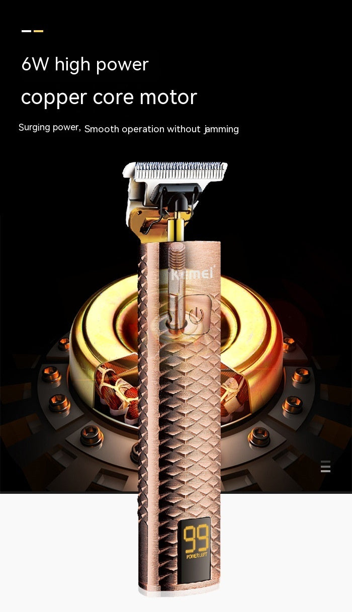 Diamond Mesh Engraving Body LC Digital Display High Power Oil Head Trim Hair Clipper