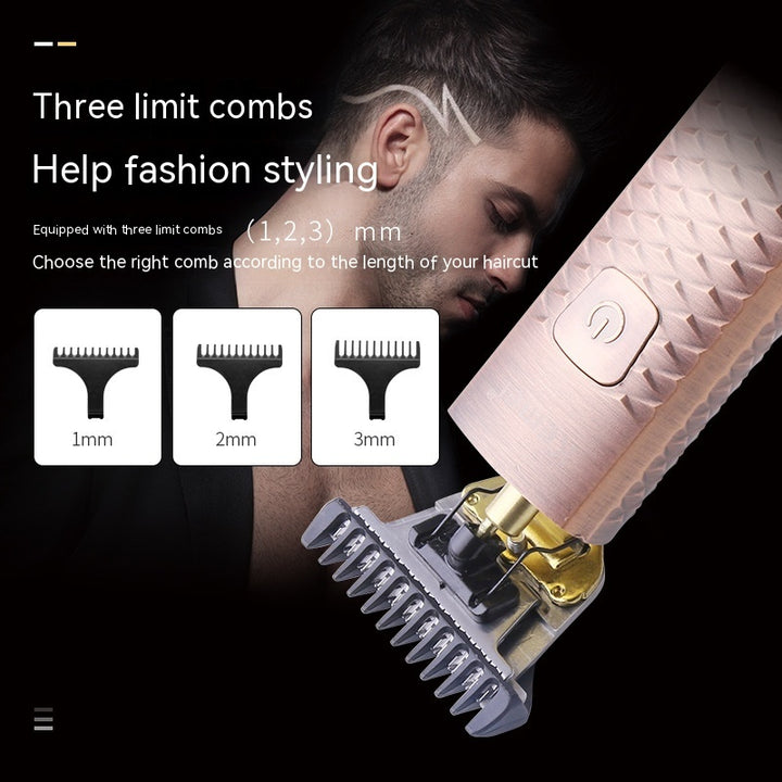 Diamond Mesh Engraving Body LC Digital Display High Power Oil Head Trim Hair Clipper