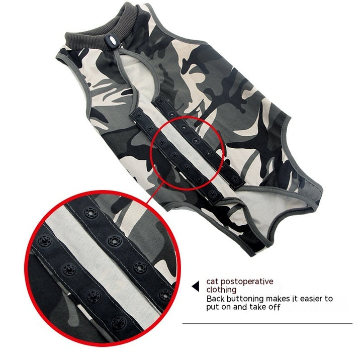 Cats Wearing Breathable And Breasted Clothes After Surgery